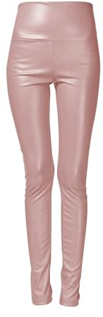 Generisch Leggings de cuero cálido para mujer, de invierno, térmicos, acolchados, de poliuretano, coloridos, de piel sintética, con cintura alta, pantalones ajustados de piel, pantalones de lápiz