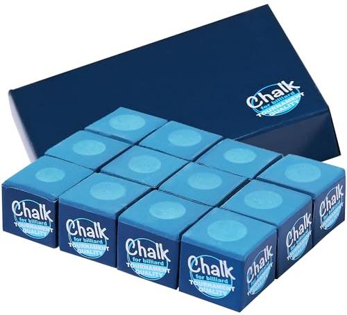 Pool Chalk 12-Pack - Professional Billiard Cue Chalk | Prevents Miscues & Enhances Grip for Precision | Long-Lasting for Home, Bar, and Tournament Play