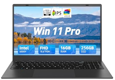 BLUEING 15.6 Inch Laptop Computer, 16GB RAM 256GB SSD, Pentium Gold 6500Y (Up to 3.4GHz), 1080P FHD IPS Display, Type-C, HDMI, USB3.2, BT5.2, WiFi 5, Win11 Laptop, Laptops for Business & Student