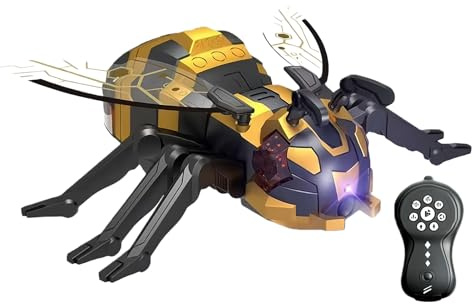 Générique Drone Abeille | avec Sons de Bourdonnement et Lumières,Animaux Rampants Se Déplaçant sur Le Sol,Animal Rampant Téléguidé pour Garçons Filles Cadeau Anniversaire