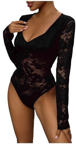 Body Femme Manche Longue Pull Habillé Maillot De Corps Sculptant Érotique Gainant Ventre Plat Pullover Dentelle Haut Sexy Chair Gaine Thermique Combinaison sans