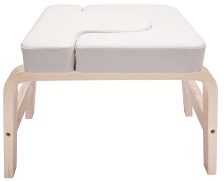 JAEPLABTE Yoga Headstand Bench, 25 Inch Yoga Inversion Bench with Seat Cushion, Portable Stand Yoga Chair 440.92lbs Capacity for Balconies, Offices, Gyms