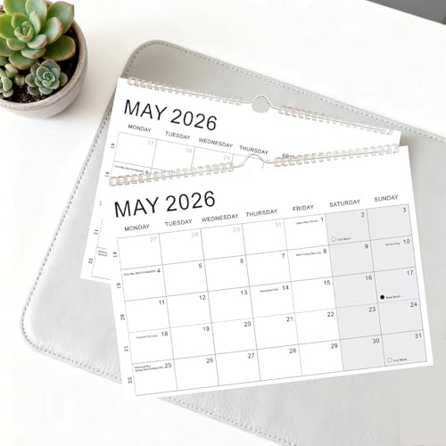 Calendario Da Parete 2026,Pianificatore Mensile per Organizzazione con Carta Spessa - Calendario Per La Pianificazione Familiare | Per La Pianificazione In Ufficio Scuola Aula Camera Dormitorio