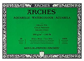 Winsor Newton Arches Watercolor Cold Pressed Paper Block, 20 Sheets