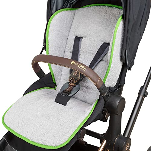 Babysanity® Morbido Riduttore Copri Passeggino Universale Materassino Neonato Soffice Imbottitura Rivestimento Spugna Di Cotone 100% Bordatura Copertura Laterale - Made in Italy - (Verde)