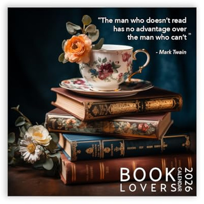 Booklovers Wall Calendar 2026, Famous Literary Quotes,12 x 12 inch, Calendar Gift for Book lover