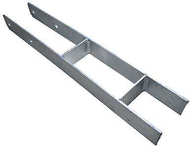 binoa H-Anker, Pfostenträger, Metall, Feuerverzinkt, Silber, 71 mm / 600 mm, 1 Stück