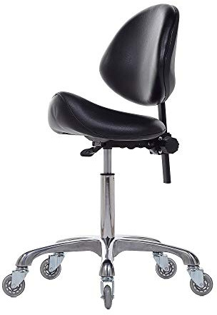 FRNIAMC Tabouret selle hydraulique avec soutien dorsal, pivotant, ergonomique, hauteur réglable, robuste (204 kg) pour salon de beauté, massage, clinique, maison et bureau