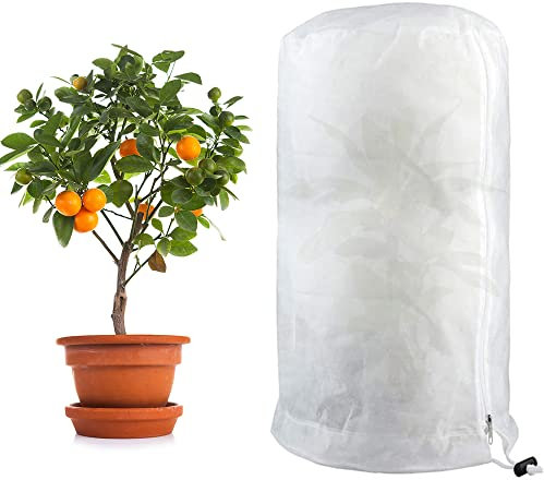CJBIN Housses de Protection pour Plantes, Couvertures de Protection Contre Le Gel Housse Dhivernage Protection Hivernale des Plantes Fibre Non-tissée Env. 1,20 x 1,80 m, 3D Ronde