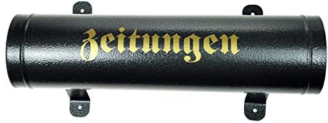 Antik Schwarz-Silber Zeitungsrolle Zeitungsbox Zeitungsfach Retro-Schriftzug PD