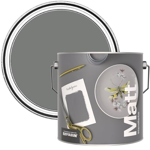 Rust-Oleum Colours Matt Emulsion Wall and Ceiling Paint - Torch Grey 2.5L