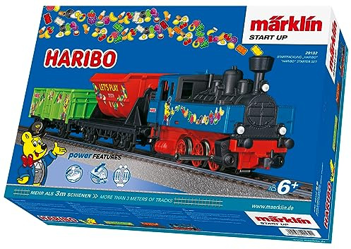 Märklin 29132 Start up - Haribo Startpackung - Modellbahnset, Detailgetreu, Lokomotive mit Wagons - Kinderfreundlich, Spielset - Haribo-Thema - 6+ Jahre - Spur H0