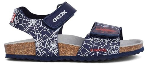 Geox J Ghita Boy E Sandal, Navy/RED, 24 EU