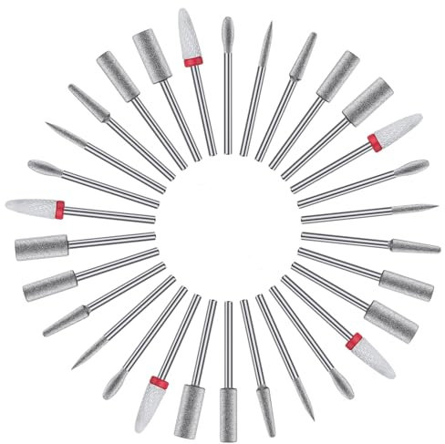 YBLNTEK Juego de brocas de uñas, broca de diamante para uñas, lima de uñas de cerámica para uñas acrílicas, quitar esmalte de uñas de gel y manicura para salón de belleza y hogar