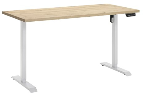 Composad | Scrivania Regolabile in Altezza della Linea ENERGIA, Standing Desk Con 4 Altezze, Scrivania Elettrica con Motore e Display, (LxP) 150x69 cm, Colore Rovere Mielato e Bianco, Made in Italy