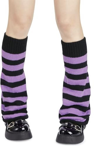 NATOSU Beinwärmer Y2K Kawaii Beinwärmer für Mädchen Frauen Süße Gestrickte Socken Y2K Harajuku Goth Accessoires für Halloween Cosplay, Karneval, Weihnachten