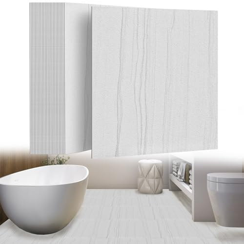 UISEBRT - Baldosas autoadhesivas 54 unidades 5,02m², revestimiento de suelo de PVC con aspecto de hormigón, adhesivo, para cocina, baño, pasillo, área de estar, 30×30cm 【Modelo D】