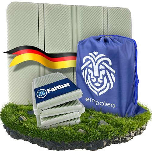 empoleo Cuscino pieghevole per esterni, extra leggero e resistente alle intemperie, ideale per escursioni, campeggio, pesca e stadio, con borsa per il trasporto (set grande da 1)