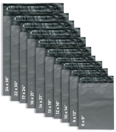 Mailing Bags Self Seal Grey Mailing Bags – Water Proof, Tear Proof Delivery & Packaging Bags for Mailing, Postage, Shipping & Delivery – 1541 Stationery (25, 17 x 24)