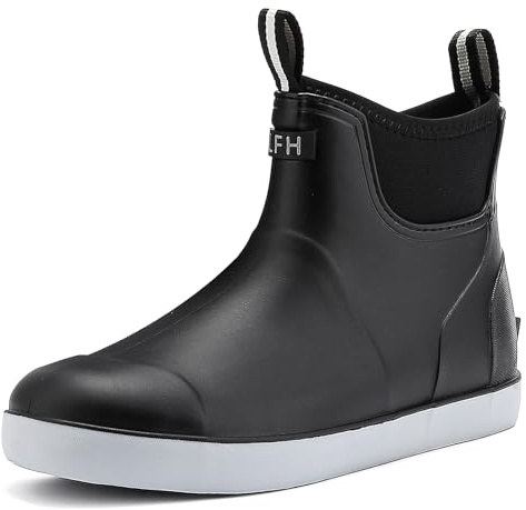 Jesindr Wellies Men Rubber Wellington Boots Mens, Waterproof Ankle Wellies Non-Slip Rain Boots for Fishing Walk Mud Garden Shoes Easier On and Off