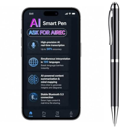 Röstinspelare med AI-assistent, obegränsad transkribering, sammanfattning och åtgärd, med smart appkontroll stöder 189 språk direktvisningsskärm, anteckningskakare för möte, intervju, professionell