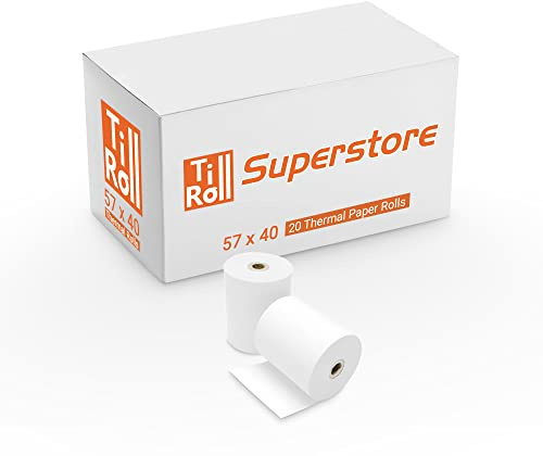 57 x 40 Thermal Credit Card Machine Till Roll Receipt Paper 1 Box 20 Rolls