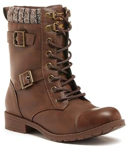 Rocket Dog Womens Billie Combat Boots, Brown, 6 UK