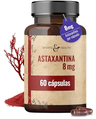 Astaxantina 8 mg - 60 Cápsulas Blandas - Astaxantina Altamente Dosificada - Antioxidantes - Astaxantina Natural con Vitamina E - Haematococcus Pluvialis Astaxantina