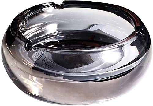 YANAIL Posacenere in vetro, posacenere di grande calibro ispessito, bello interno o esterno, casa ufficio portatile dimensioni 14,5 x 6 cm