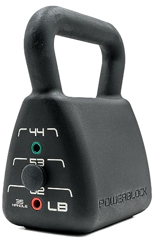 PowerBlock Adjustable Heavy Kettlebell – 35-62 lb. Weight Set, Durable Long Lasting Build, Innovative Workout Equipment, Weights for Home & Commercial Gyms, Adjustable Kettlebell Weights