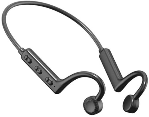 Tyatocepy Auriculares Bluetooth de conducción ósea, auriculares montados en el cuello, inalámbricos, de plástico, funciona con teléfonos inteligentes, auriculares de audio para música.