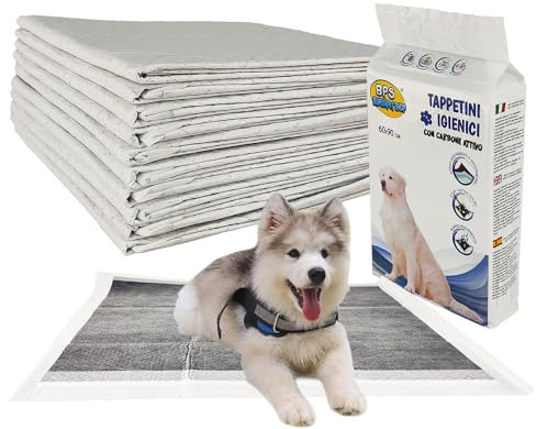 TAPPETINI IGIENICI BPS PET SHOP CARBONI ATTIVI PER CANI 60x90cm 120pezzi