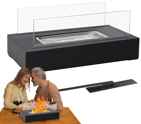 Pozo de fuego de mesa,Pozo de fuego de mesa - Chimenea de mesa rectangular de acero inoxidable con vidrio de cuatro caras - Máquina para hacer Smores portátil sin humo, cuenco para fogatas para uso en