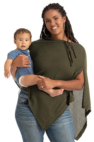 We are Amma | The Cocoon™ - Newborn Essentials Must Haves: Nursing Cover for Breast Feeding Essentials | Nursing Sweater Used as Breastfeeding Cover (Olive, One Size)