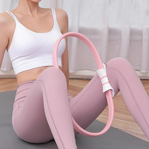 Pilates -Ring, 15 -Zoll -Pilates -Ring mit Schaumstoffpolster, Fitness -Trainingsringen, Training zu Hause Pilates -Ringe, Yoga -Ring zum Straffen von Armen, Oberschenkel/Beinen und Kern (rosa)