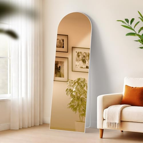 CLP Spiegel groß Moline, Standspiegel und Wandspiegel in einem, Ganzkörperspiegel Metallrahmen in Mehreren Größen und Farben, Farbe:weiß matt, Größe:160x50 cm