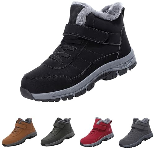 LinRim Bottes d'hiver pour homme et femme - En coton - Doublure chaude - Bottes de neige ergonomiques - Soulagent la douleur - Unisexe, gris a, 39 EU