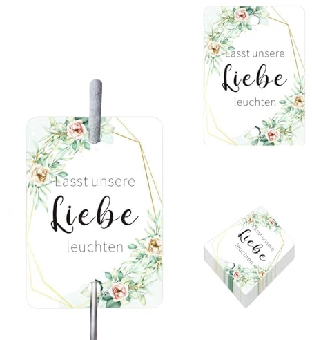 Lot de 50 étiquettes pour cierges magiques - Étiquettes de mariage - Faites briller notre amour pour cadeaux d'invités, décoration de mariage, larmes de joie et cartes de vœux - Sans bougies magiques