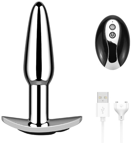 Qcpuuu Plug anale vibrante, Plug anale con 10 modalità di vibrazione, Vibratore anal con telecomando, Stimolatore della prostata, Sex toy per uomini, donne e coppie