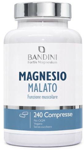 Bandini® Magnesio Malato – 240 Compresse Alto Dosaggio con 2000 mg per Dose