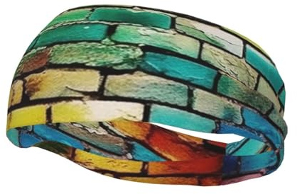 Bandeau de sport en brique colorée pour homme et femme - Élastique et antidérapant - Pour cyclisme, randonnée, yoga, hockey sur glace