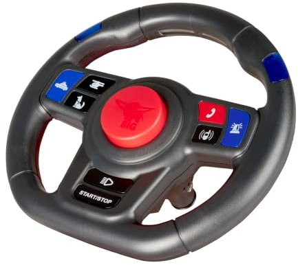 Big Bobby Car Volant SOS Sound - Volant multifonction avec lumière + sirène, lumière bleue, dicton radio, téléphone de voiture, phare LED, convient pour Bobby Car + tracteur à partir de 2010, à partir