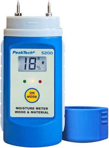 PeakTech 5200 Humidimètre pour bois de chauffage [garantie de 3 ans] Humidimètre pour briquettes de bois - Humidimètre pour bois de construction et bois de chauffage