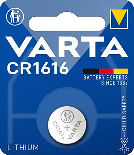 VARTA Batterien Knopfzelle CR1616, 1 Stück, Lithium Coin, 3V, kindersichere Verpackung, für elektronische Kleingeräte - Autoschlüssel, Fernbedienungen, Waagen