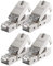 deleyCON 4x CAT 6a Werkzeugloser RJ45 Netzwerkstecker mit LSA Anschluss für Starre Verlegekabel Geschirmt 10 Gbit/s LAN Kabel Netzwerkkabel Stecker CAT6a Metallgehäuse