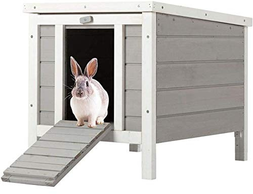 Bunny Business Cat/Puppy/Rabbit/Guinea Pig Wooden Hide House Run Hideaway - 50 x 42 x 43cm (Grey)