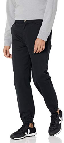 Amazon Essentials Pantalon de Jogging Chino à Coupe Droite pour Homme, Noir, Taille XL