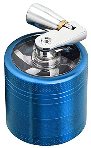 Queen.Y Molinillo de Hierbas de 4 Capas Molinillo Triturador de Hierbas de Aleación de Zinc con Mango de Molino para Herramienta de Molienda de Especias de Cocina Negro