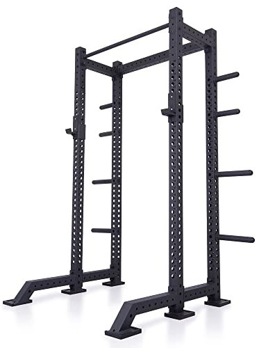 Atletica R8-Oxygen Half Rack | 226 cm Höhe | 123x118 cm Grundfläche | Front-Foot Stabilizer, J-Hooks, 8 Weight Pins und Pull-Up Bar | 125 kg schwer