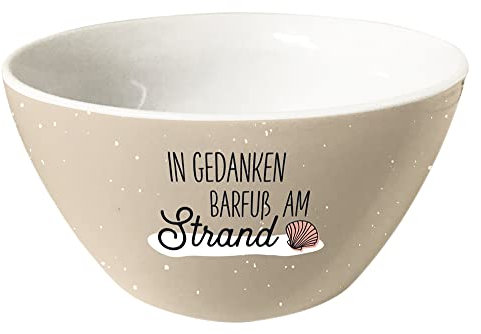 Grafik-Werkstatt Müsli-Schale | Porzellan Schüssel | Barfuß am Strand, Beige